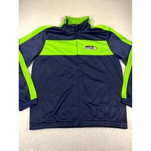 NFL Seattle Seahawks Jacket Mens S-L Blue Green G-III Turtle Neck Zip Sweater